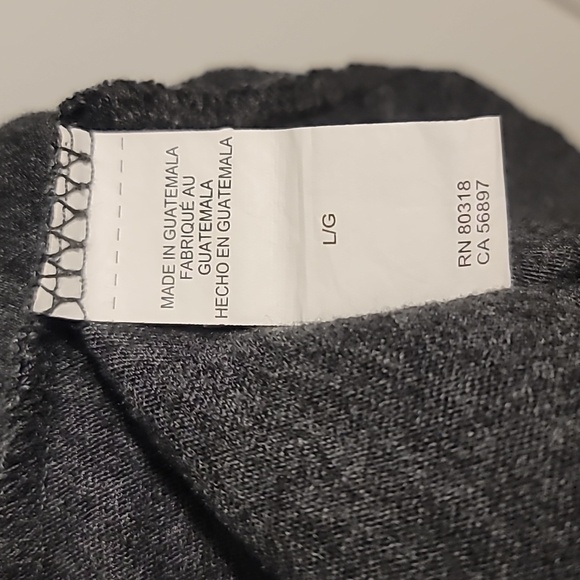 Lucky Brand T-Shirt Tee Men's Large Charcoal Gray Short Sleeve Spades Casual - Picture 9 of 10